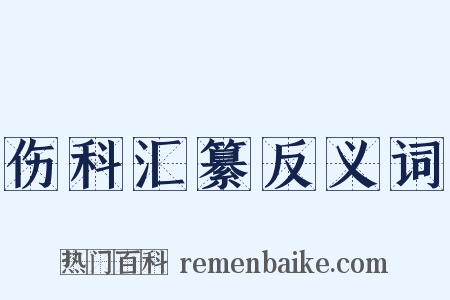 伤科汇纂反义词是什么意思的图片